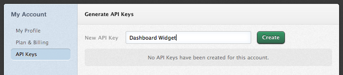 Creating a new API key Creating a new API key