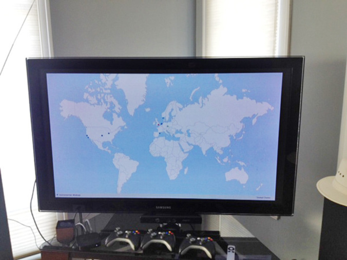 Gauges AirTraffic displayed on a TV.